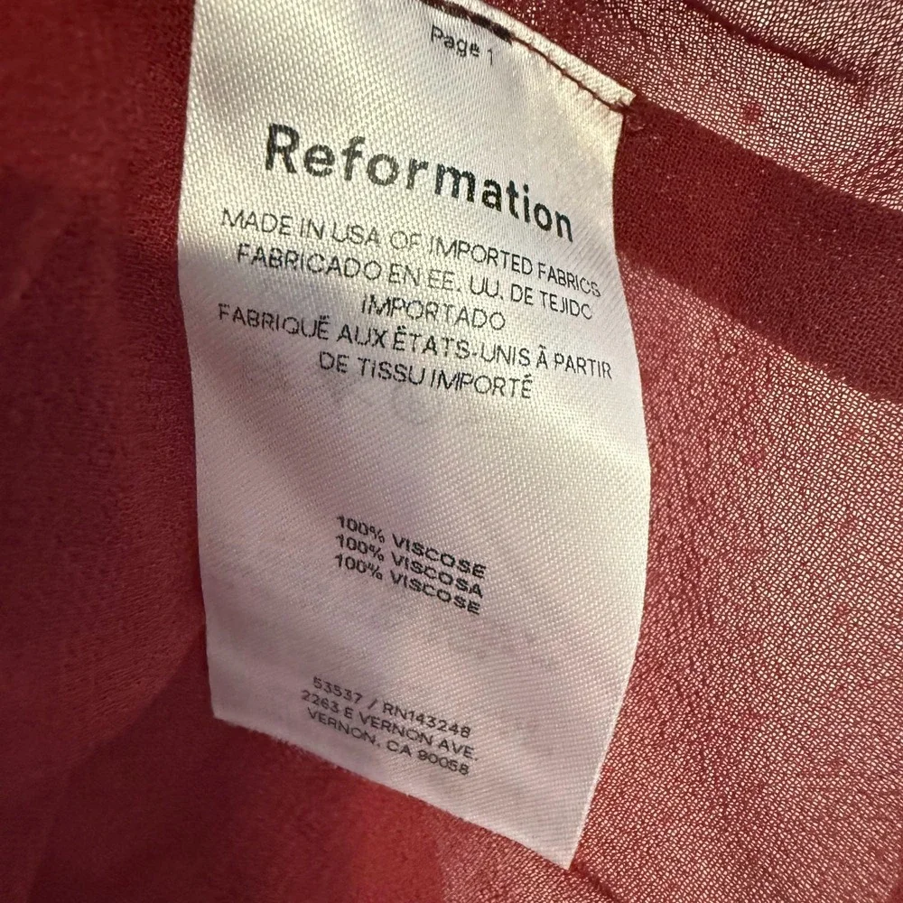 Reformation Winslow Wrap Dress Women's Small Burgundy Viscose Tie Waist‎ NWT - Picture 12 of 13